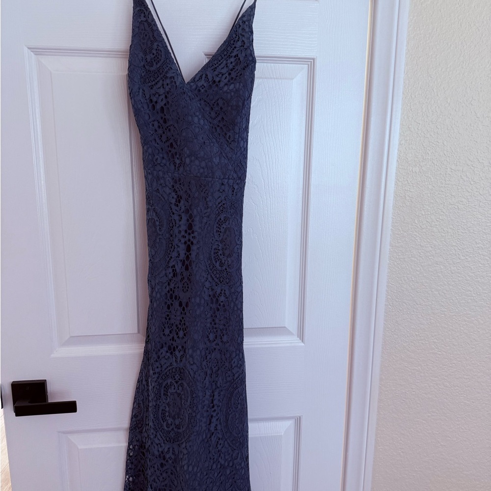 ASOS Navy Lace Midi Dress